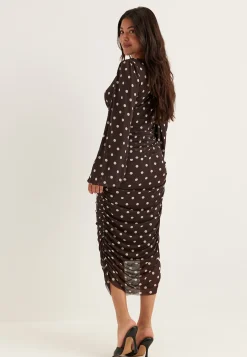 Mesh Wrap Ankle Dress