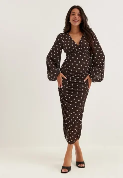 Mesh Wrap Ankle Dress