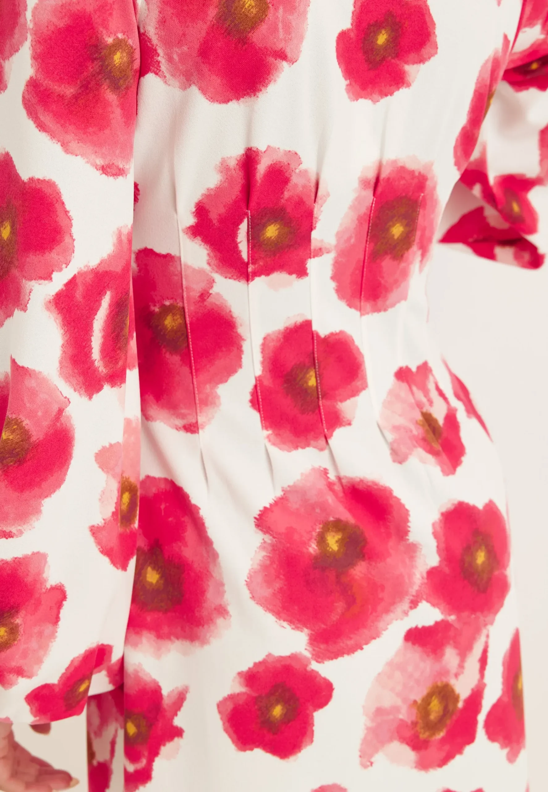 Midi Button Volume Sleeve Dress