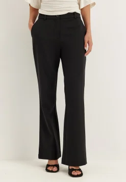 Mid Waist Flared Suit Trousers