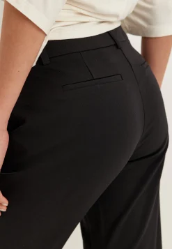 Mid Waist Flared Suit Trousers