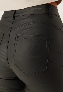 Mid Waist Push-up Coated Slim Jeans