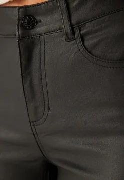 Mid Waist Push-up Coated Slim Jeans