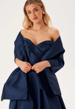 Mikado Evening Dress With Carmen Sleeves