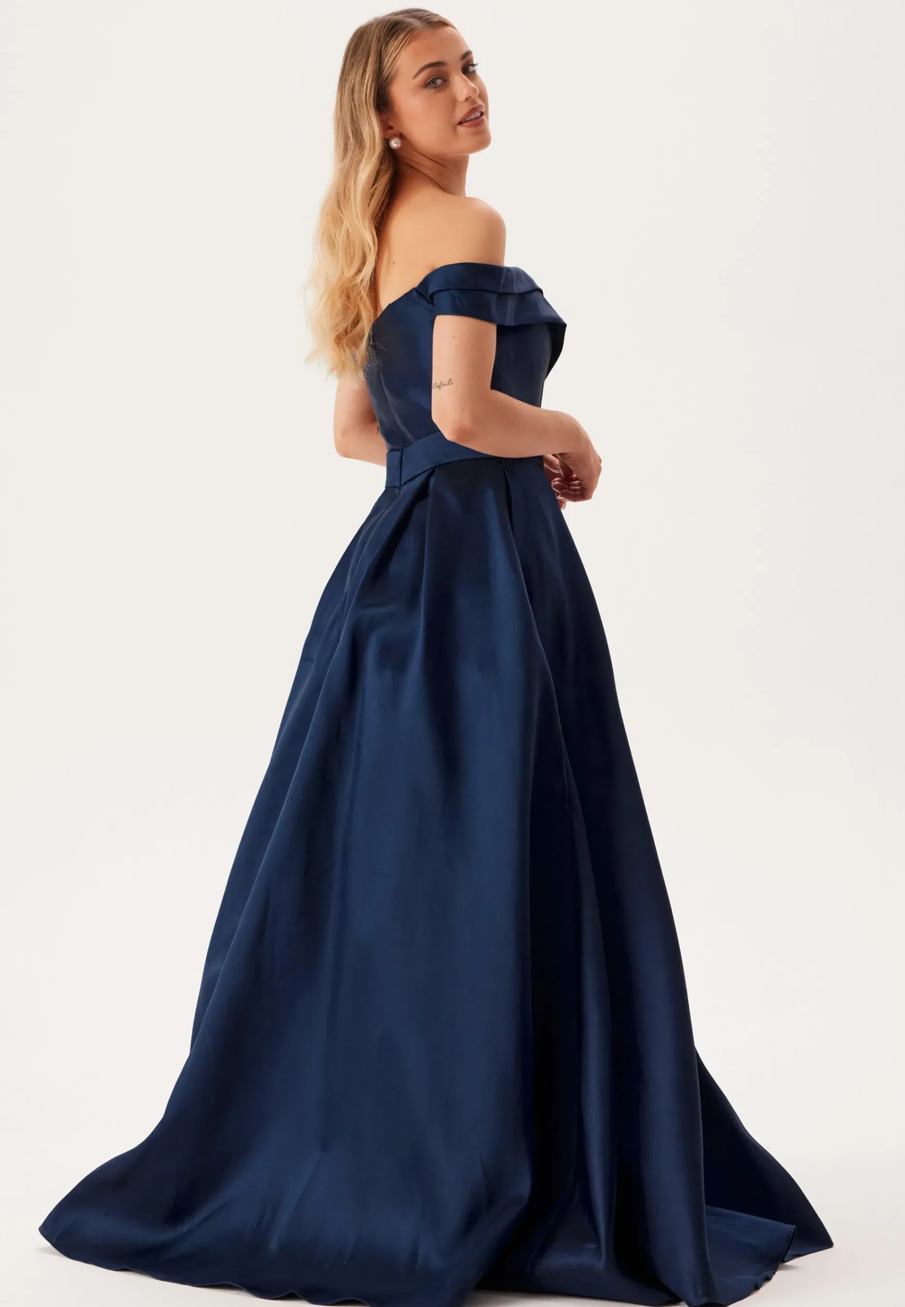 Mikado Evening Dress With Carmen Sleeves