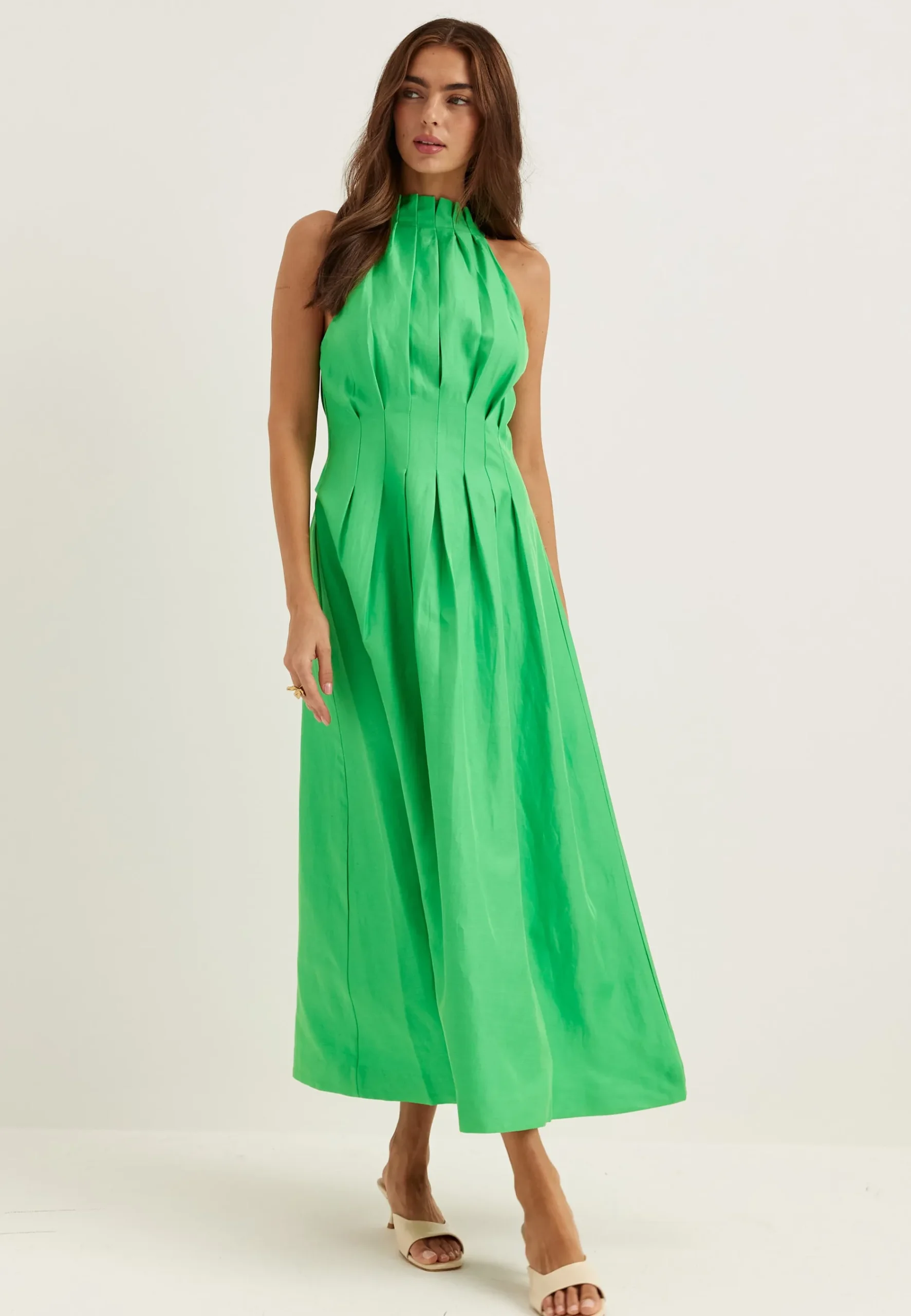 Miller Pleat Halter Midi