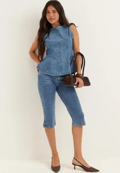 Objcaro Mw Slim Short Jeans