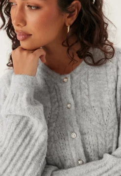 Objflora Re Ls Knit Button Cardigan