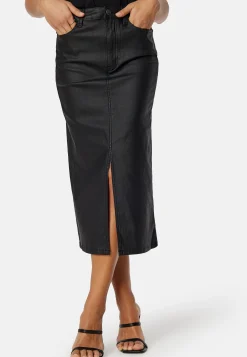 Objnaya Coated Mid Waist Skirt