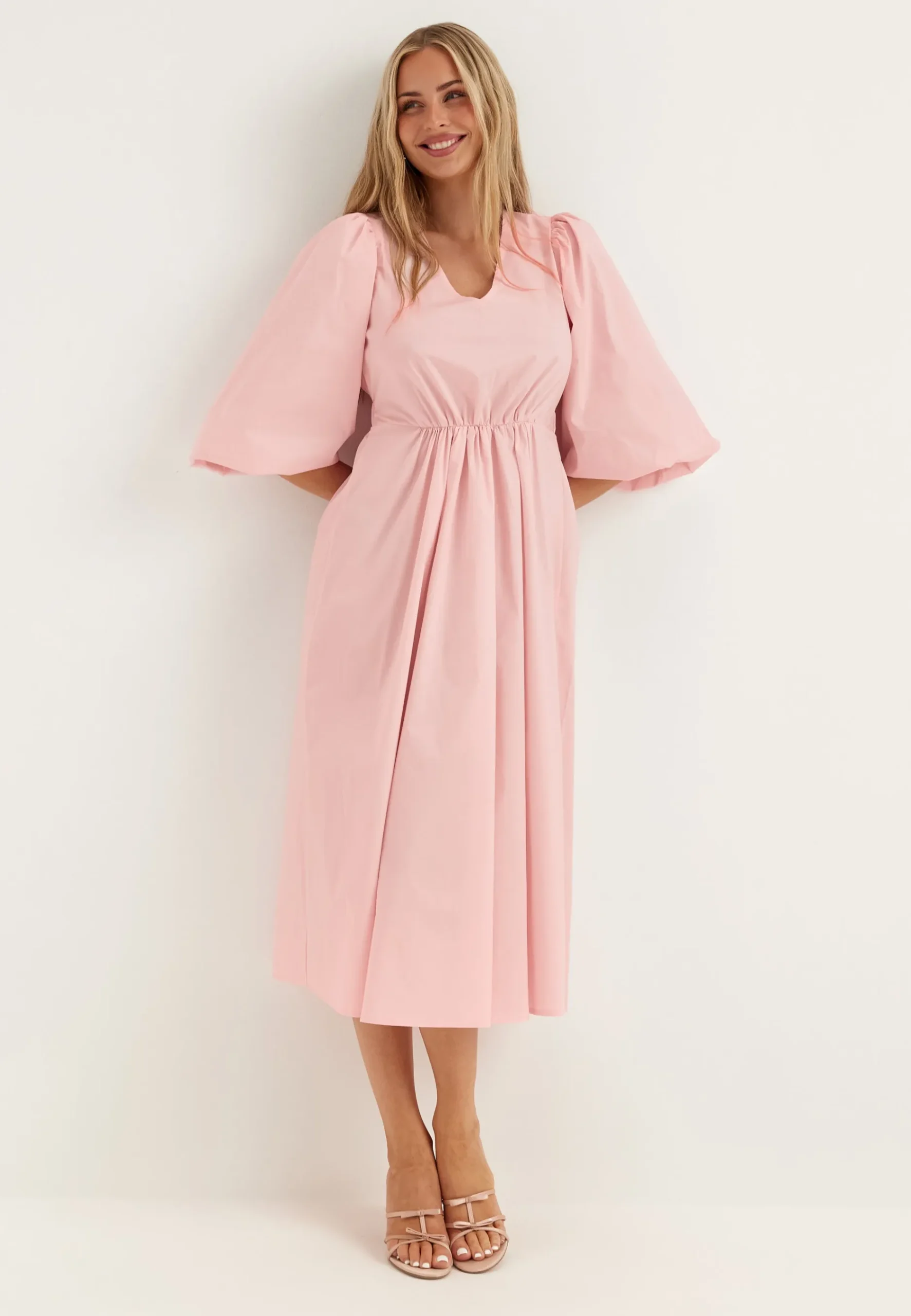 Objpaige 2/4 RE VNECK MIDI DRESS