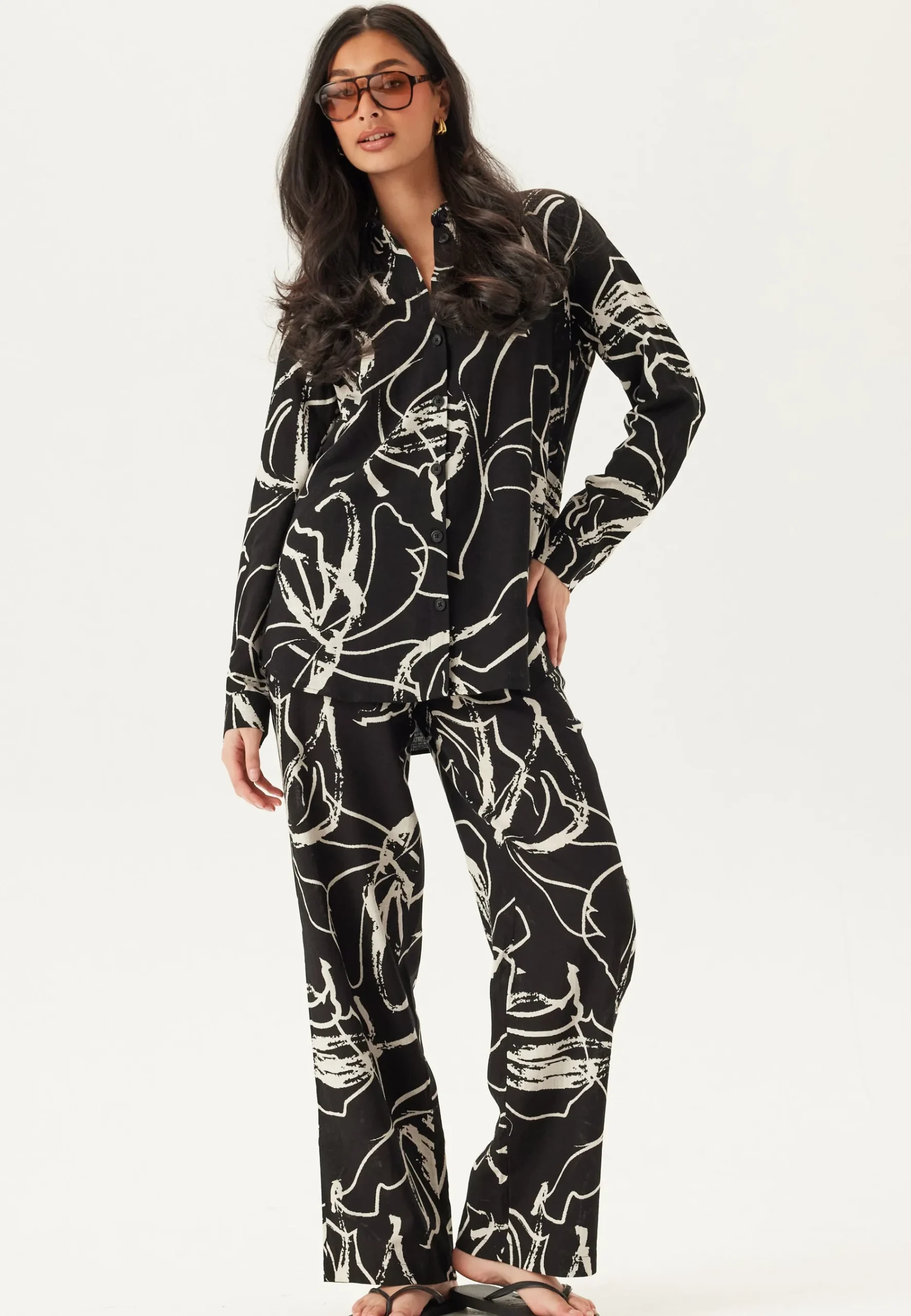 Objsanne Aline Wide Pant Aop