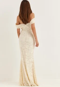 Off Shoulder Burnout Gown