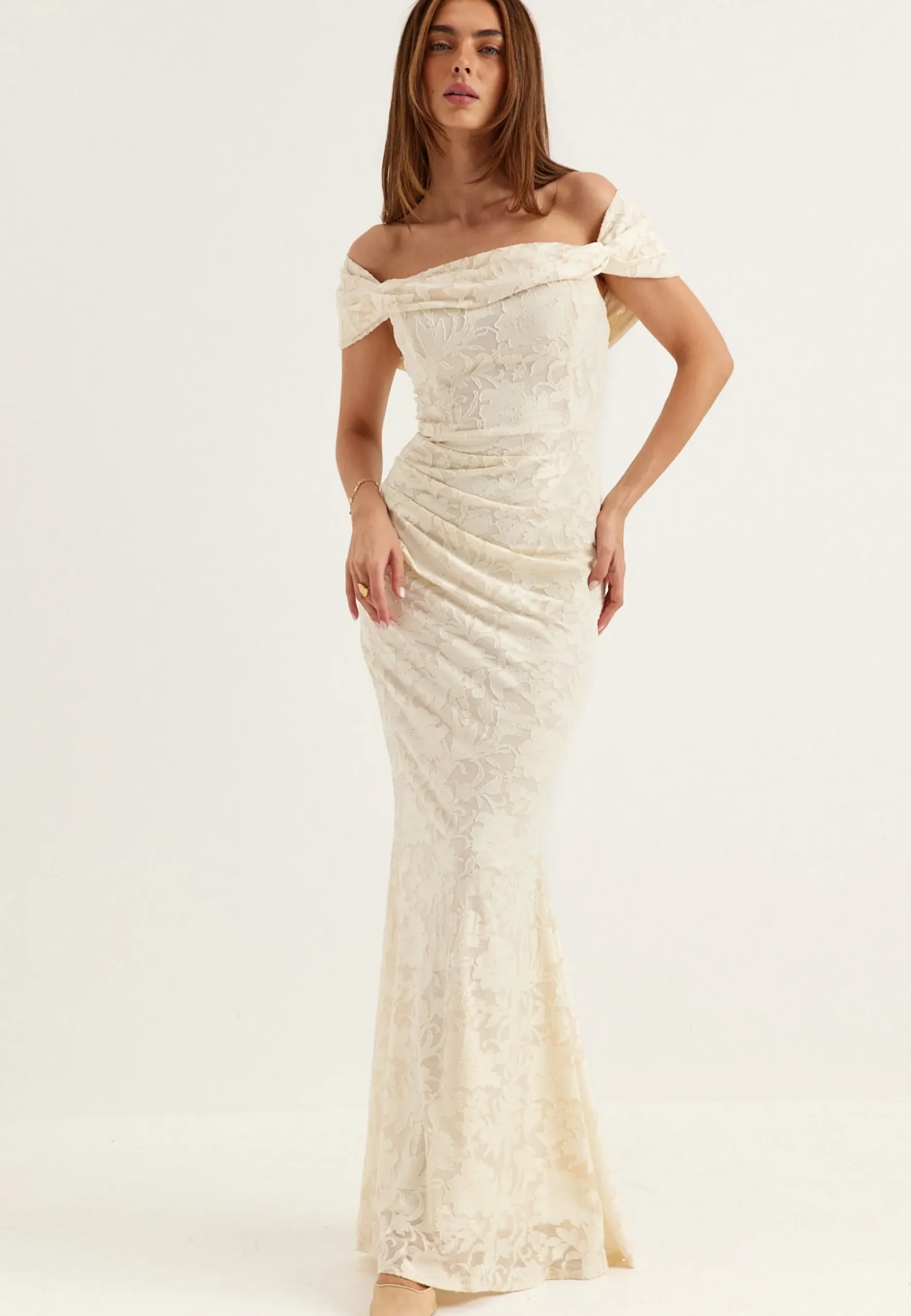 Off Shoulder Burnout Gown