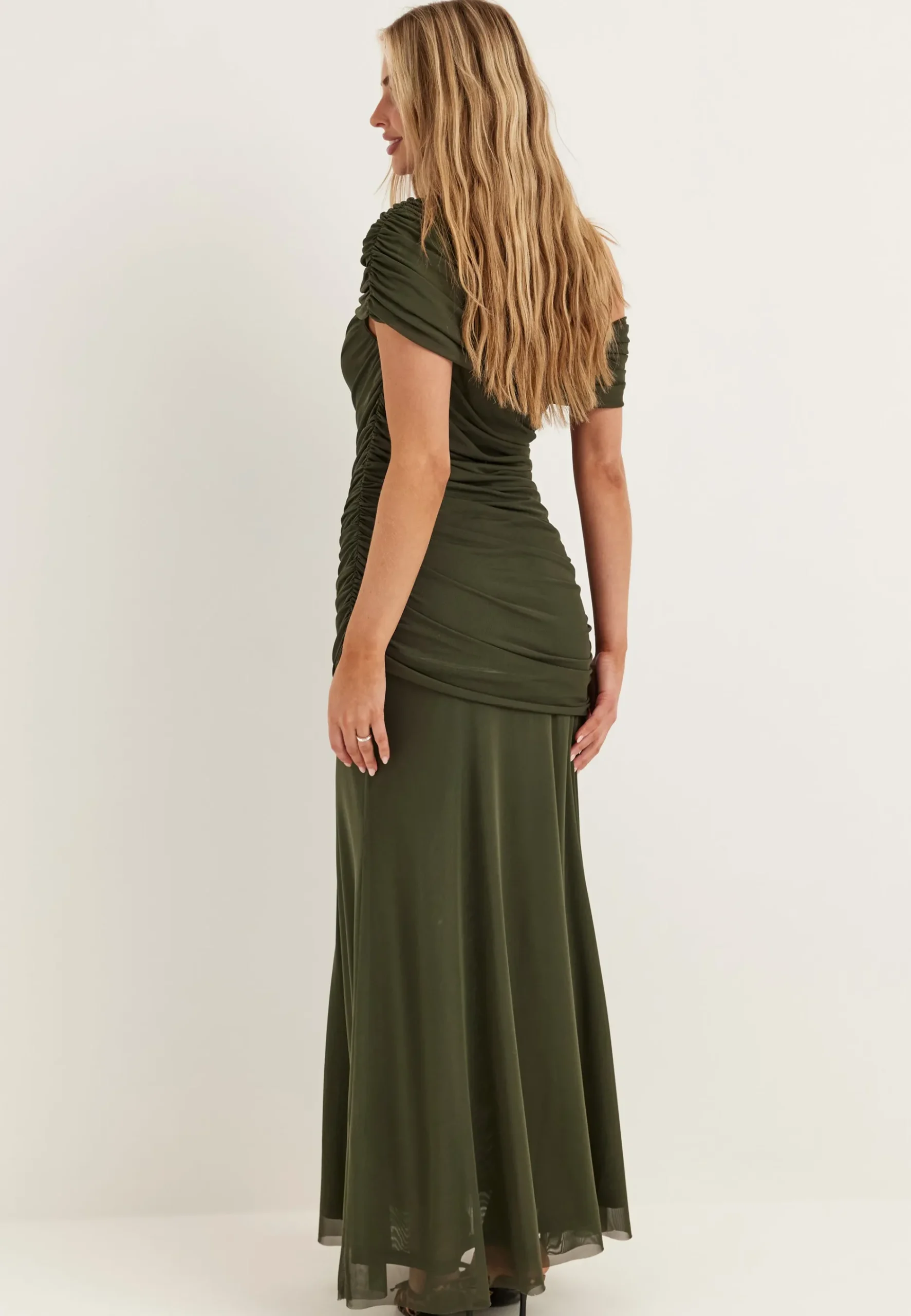 Off Shoulder Mesh Gown