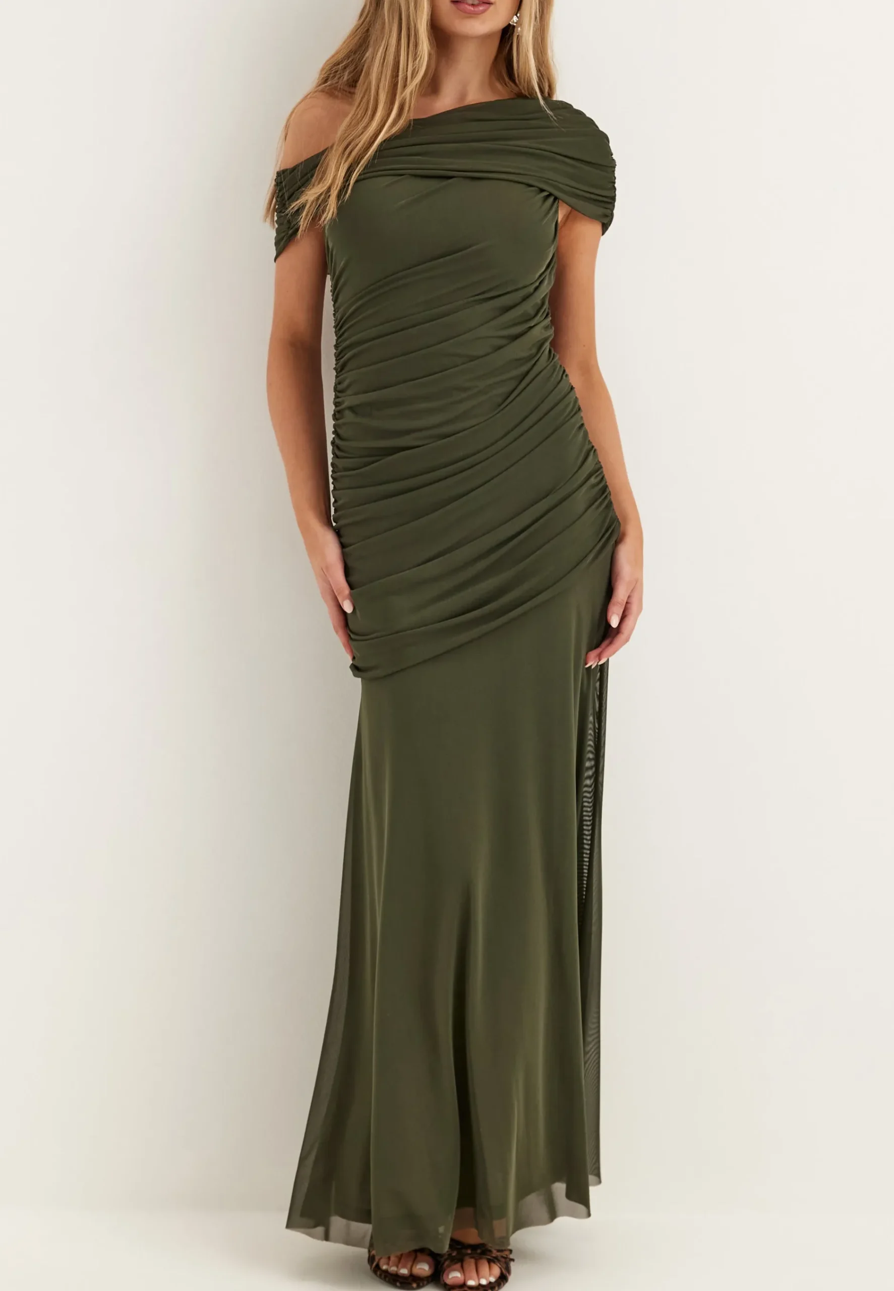 Off Shoulder Mesh Gown