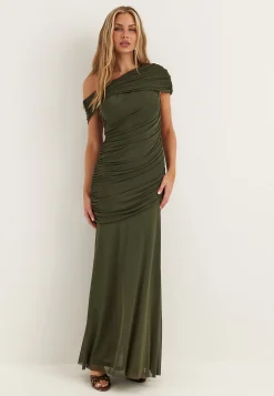 Off Shoulder Mesh Gown