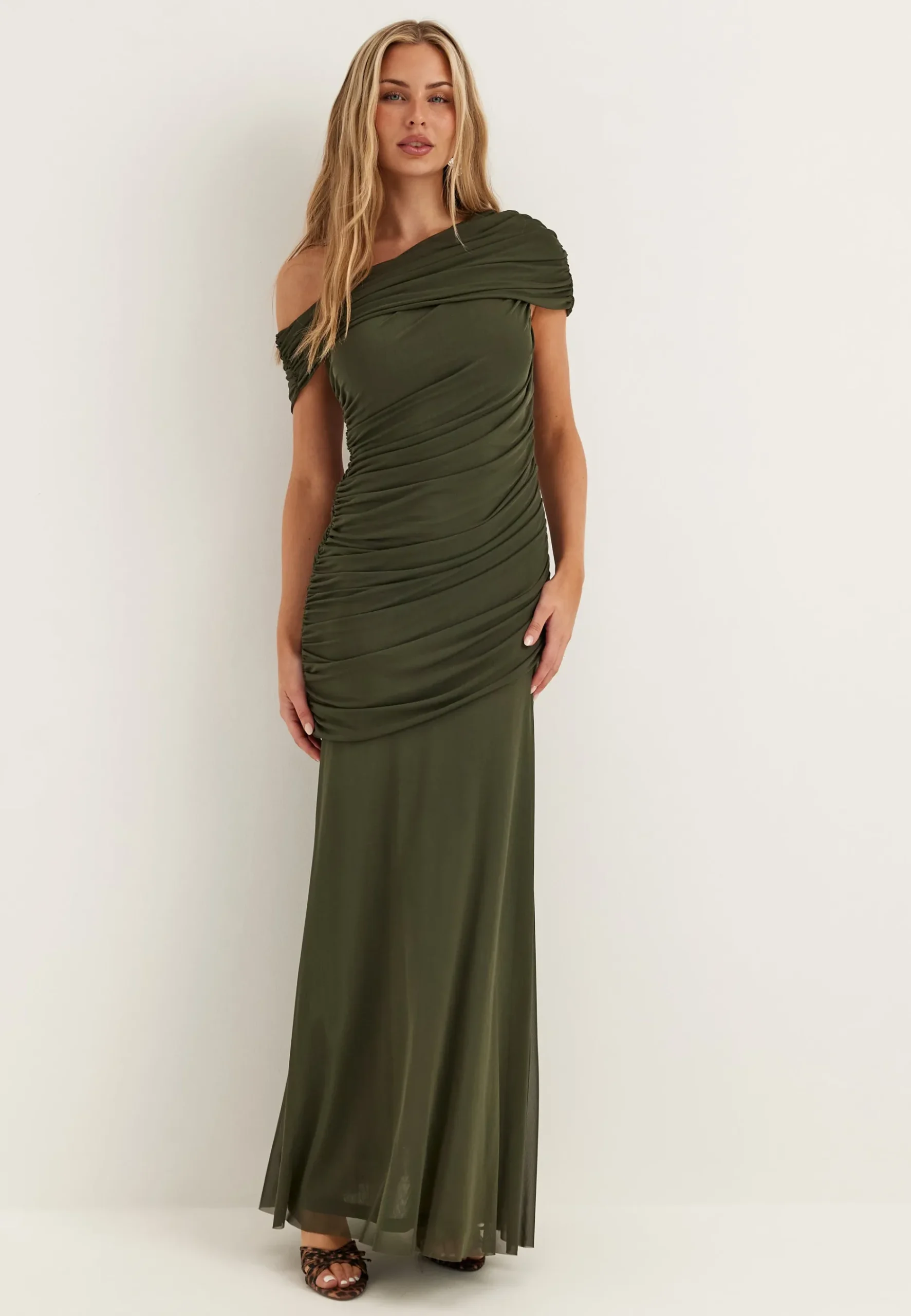 Off Shoulder Mesh Gown