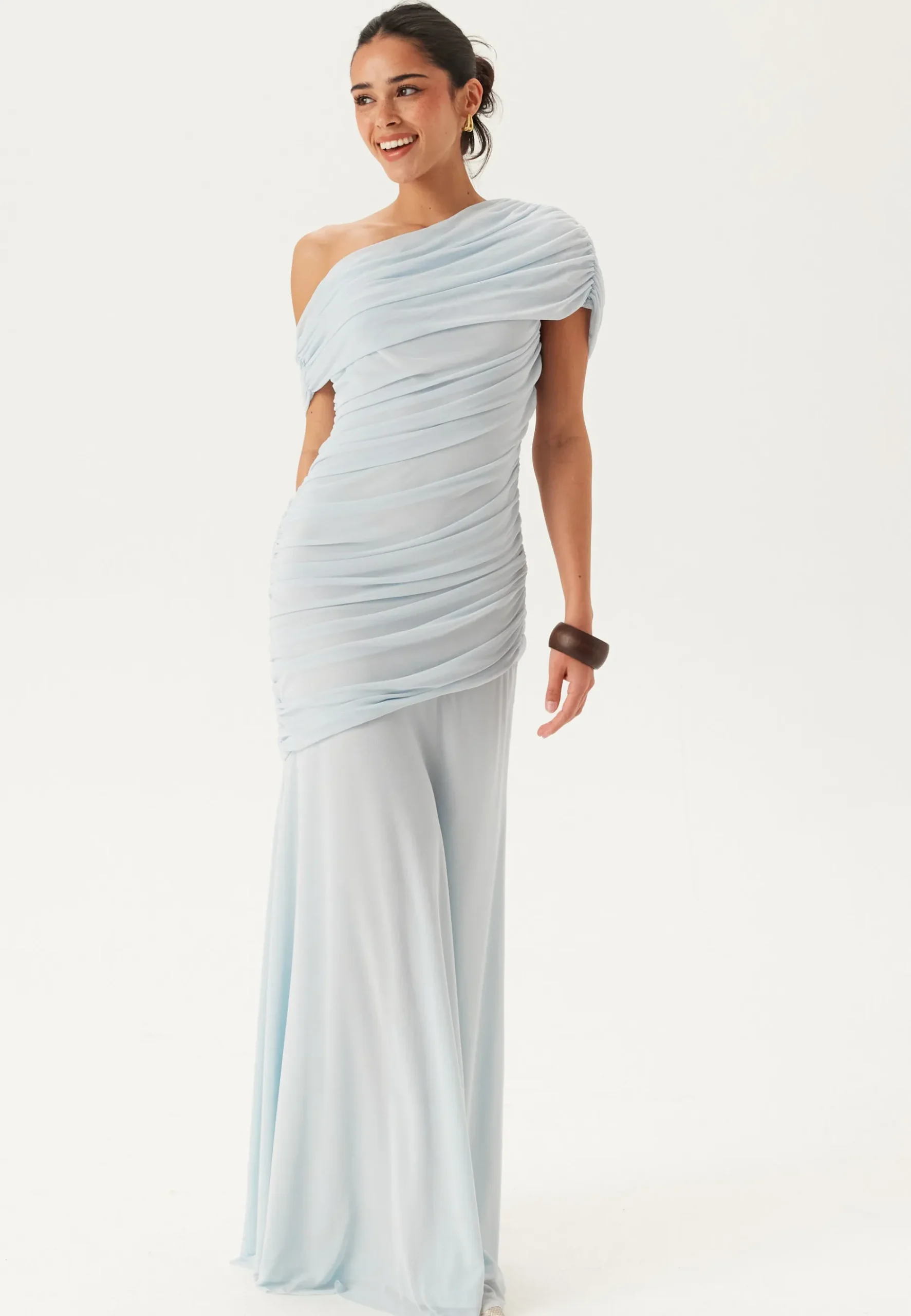 Off Shoulder Mesh Gown