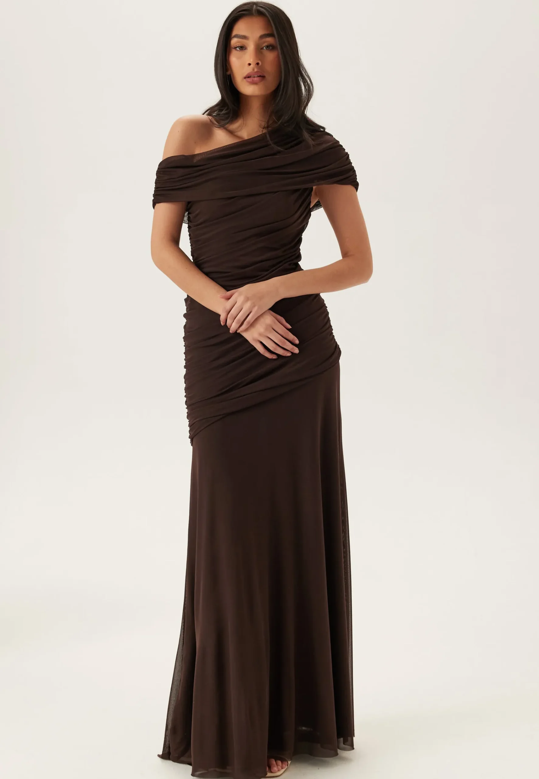 Off Shoulder Mesh Gown