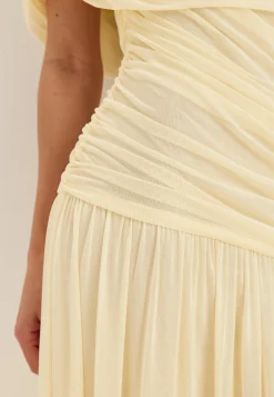 Off Shoulder Mesh Maxi Dress
