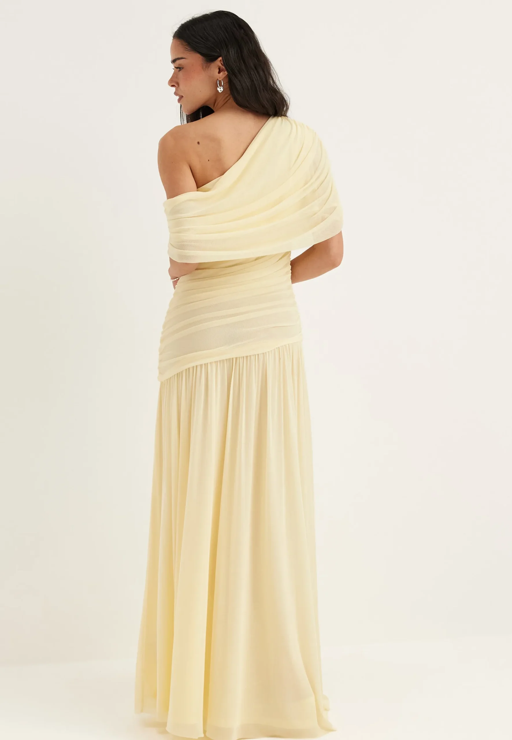 Off Shoulder Mesh Maxi Dress
