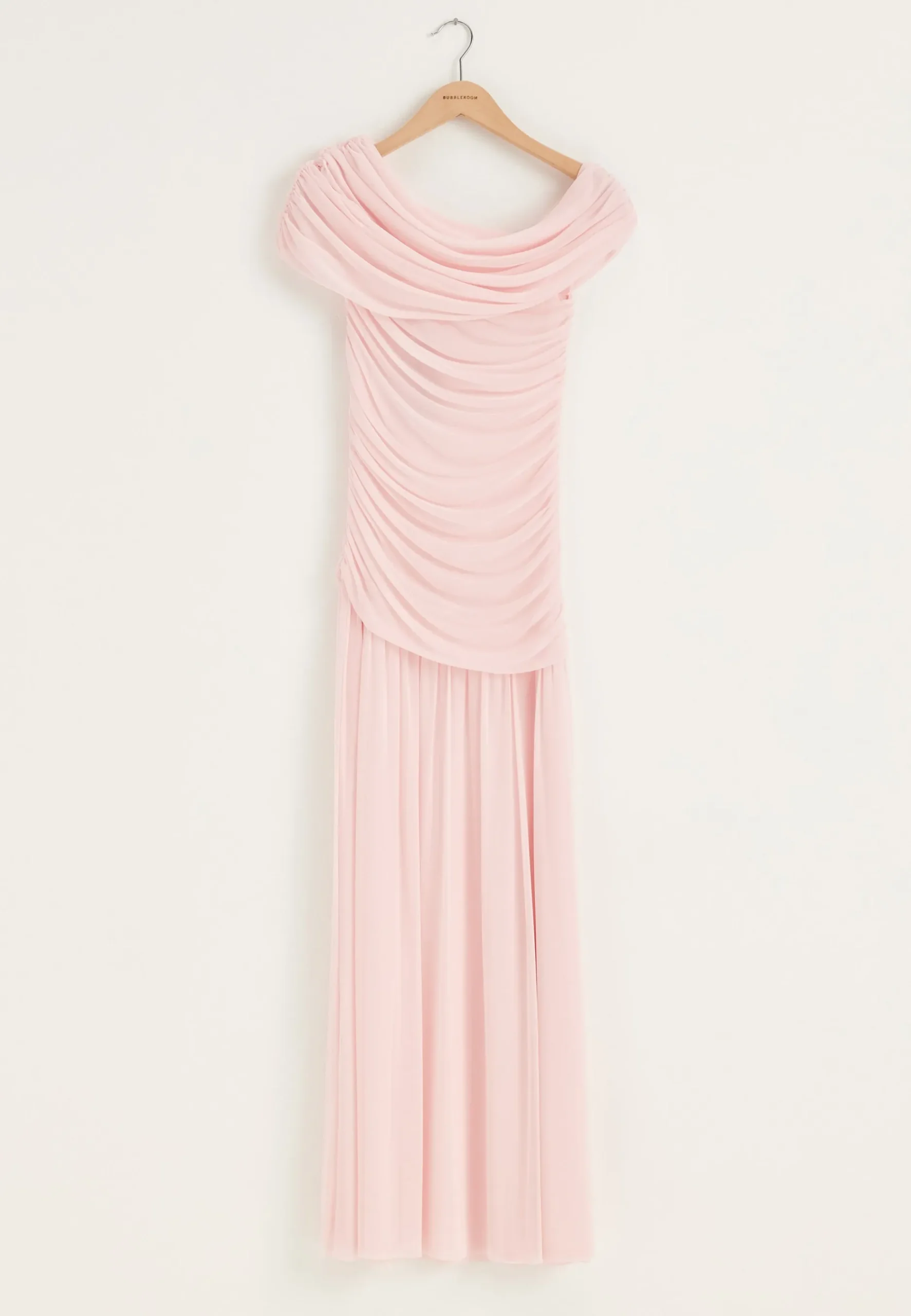 Off Shoulder Mesh Maxi Dress
