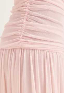 Off Shoulder Mesh Maxi Dress