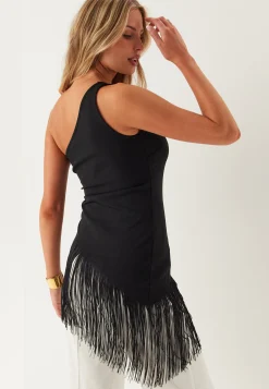 One Shoulder Fringe Top