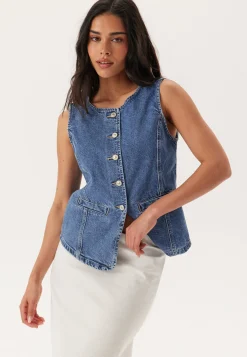 Onlgiulina S/L BUTTON VEST DNM