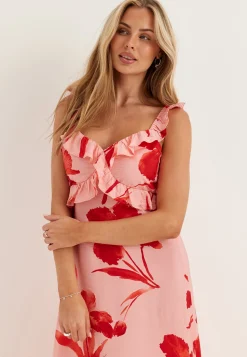 Onlhyaci S/L FRILL LONG AOP DRESS