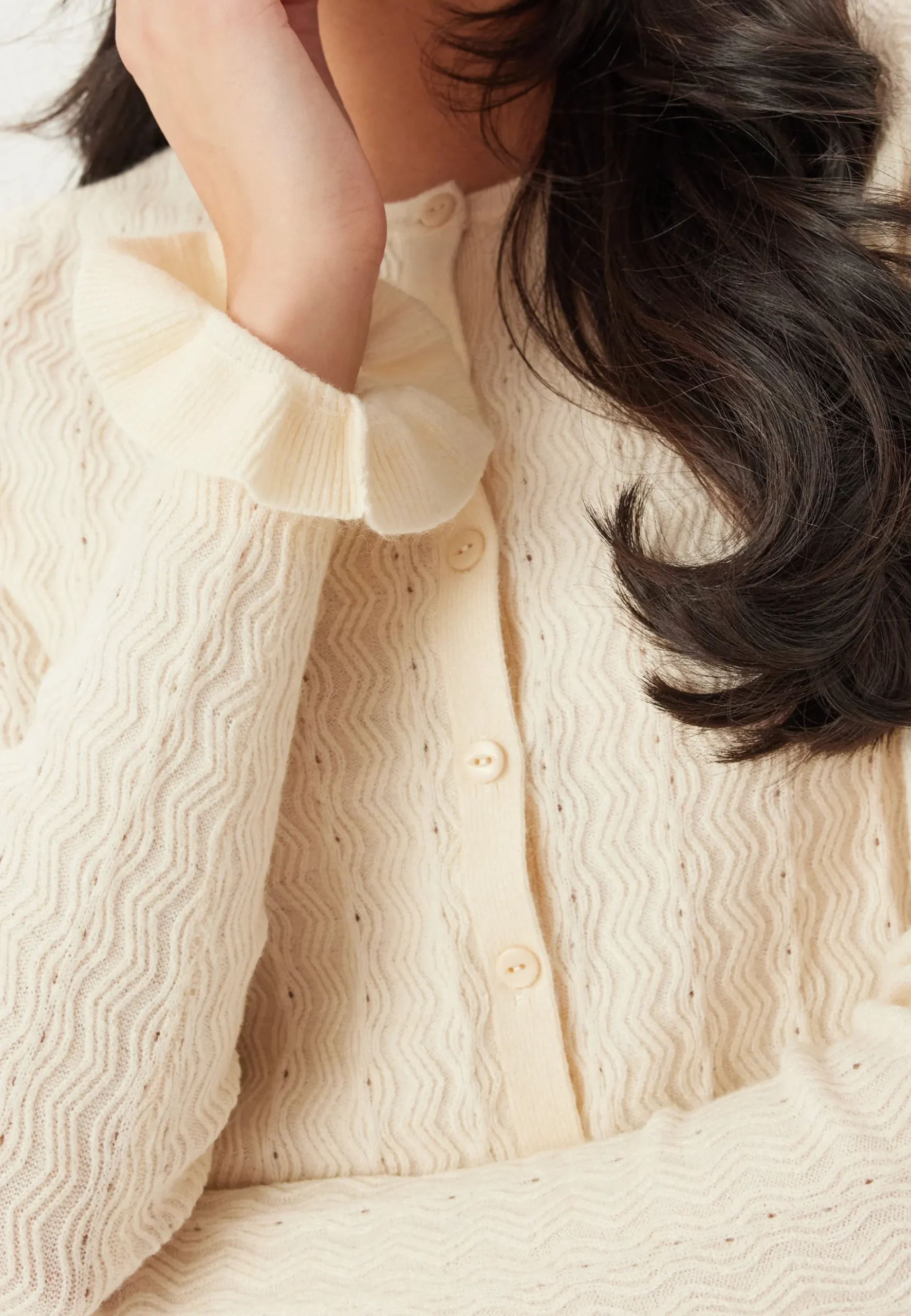 Onlibi Ls O-neck Frill Cardi
