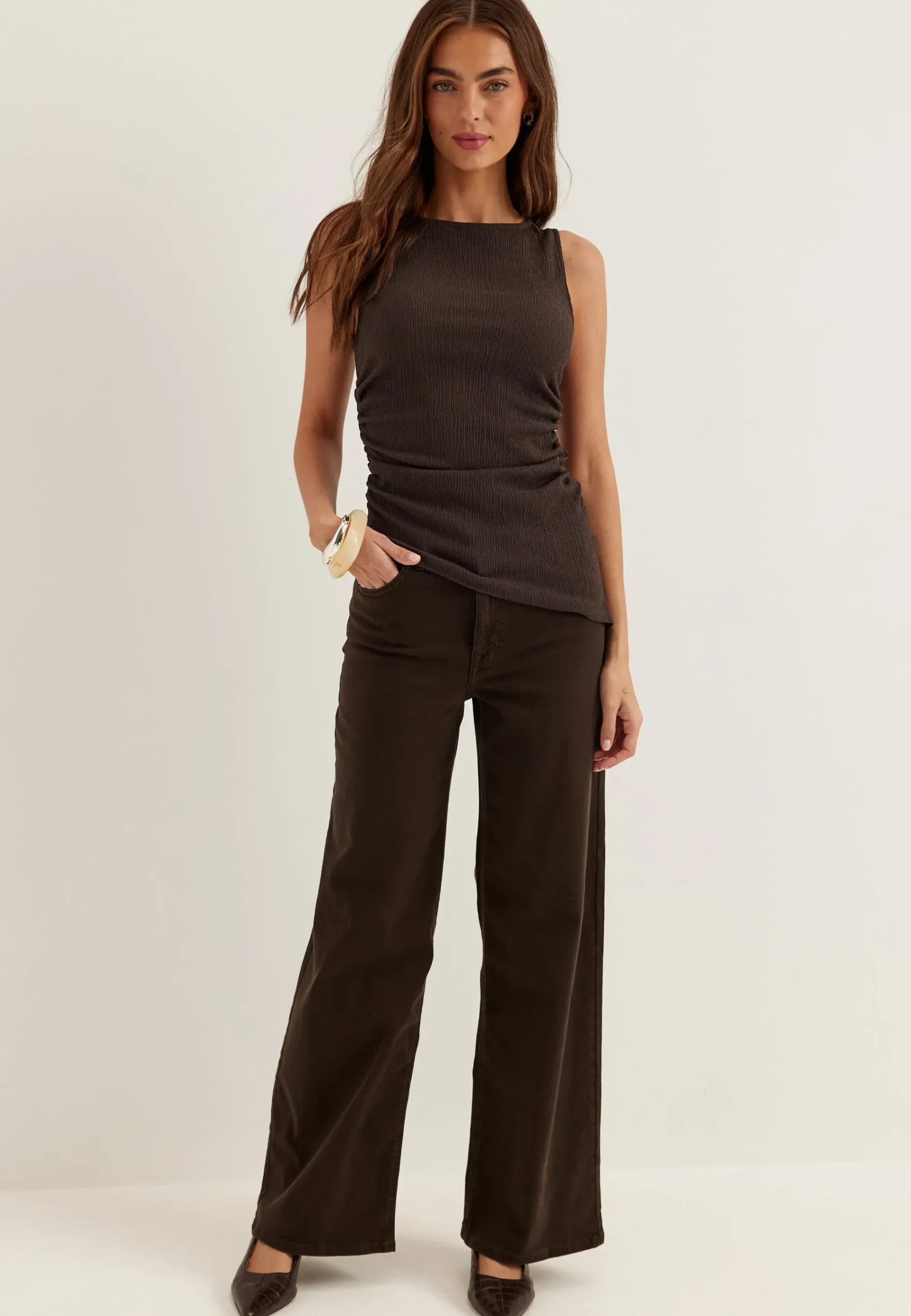 Onlmadison Blush Hw Wide Brown
