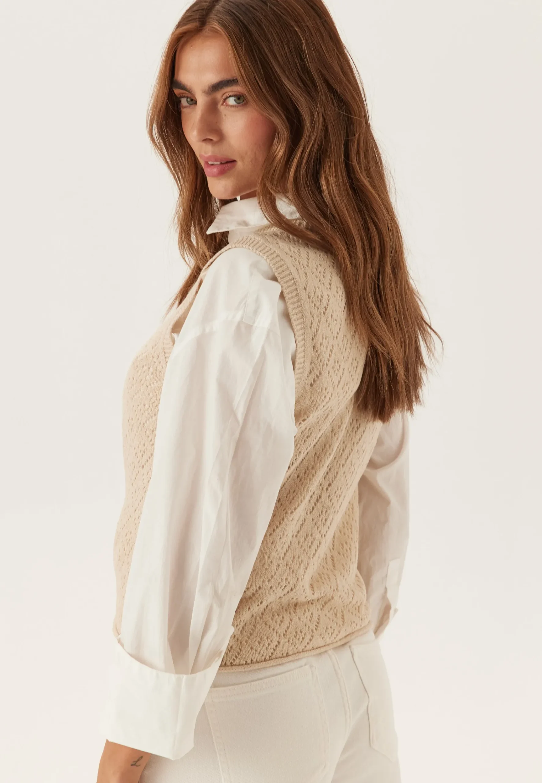 Onlsunny Sl Pointelle Top Knt