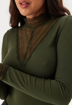 Onltilde L/S High Neck Lace Top JRS
