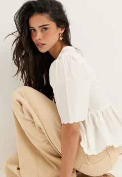 Onlveronika Life S/S MIX PEPLUM TOP