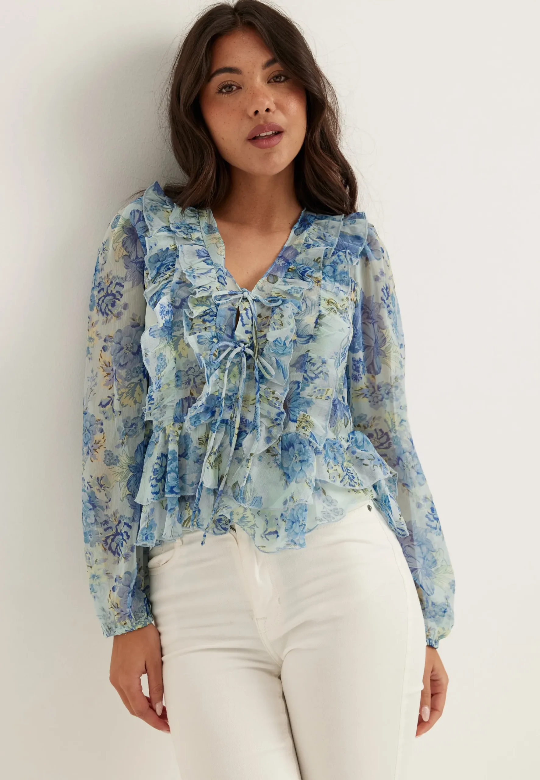 Onlvictoria Ls Frill Top Wvn