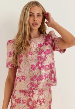 Pcamelia Ss Jaquard Top