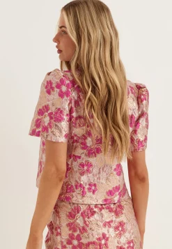 Pcamelia Ss Jaquard Top