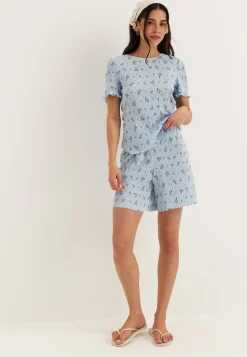 Pcflora Ss O-neck Top Jrs