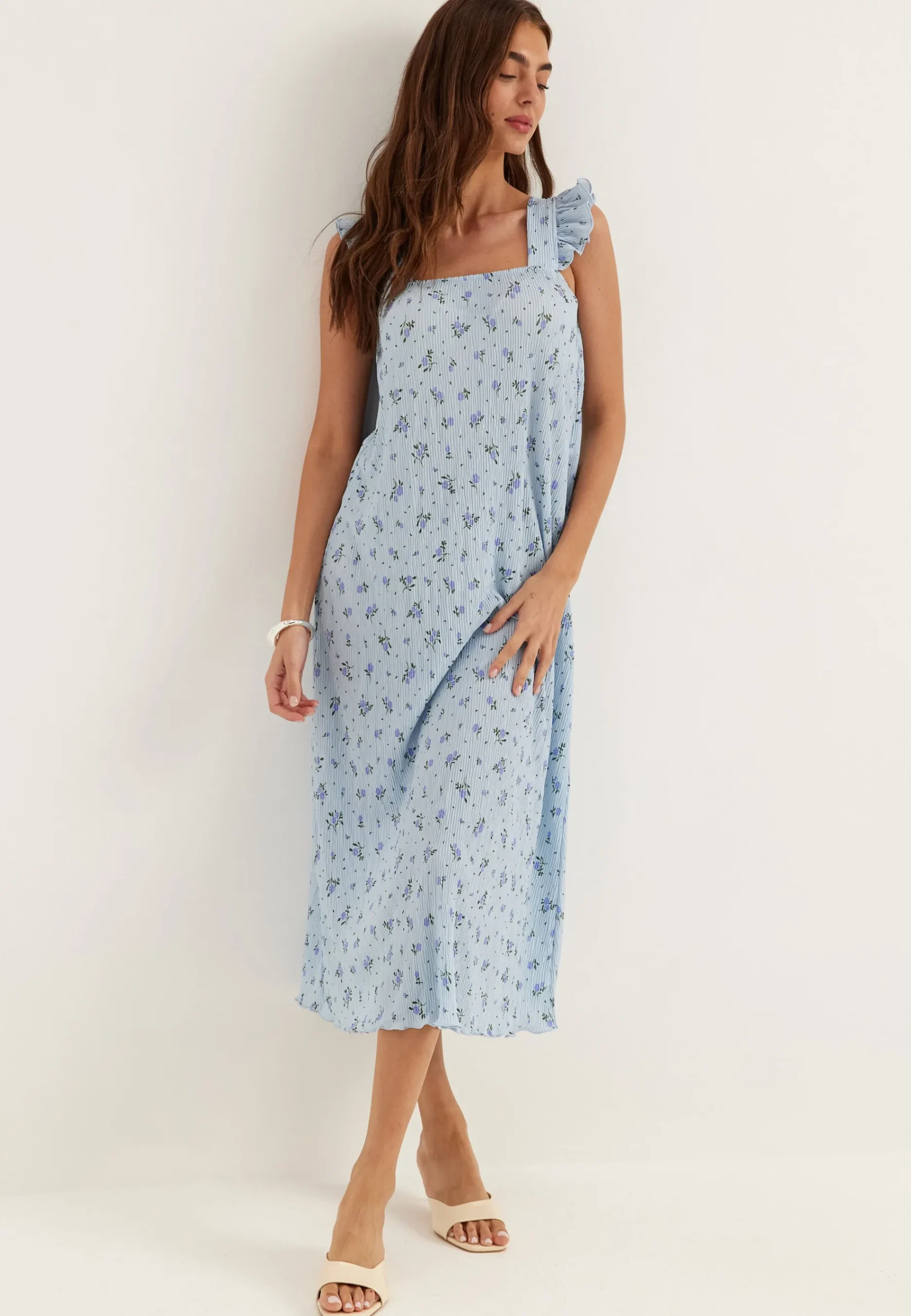 Pcflora Strap Flounce Dress