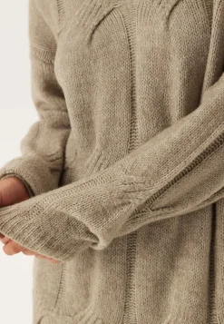 Pcjenna Ls Cable Knit Midi Dre