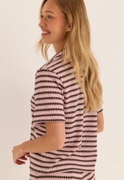 Pcjeya Ss V-neck Loose Polo