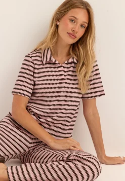 Pcjeya Ss V-neck Loose Polo