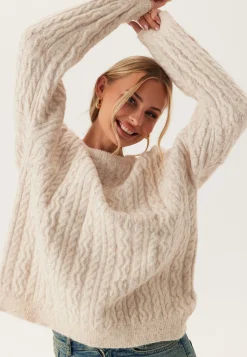 Pcjisa Ls O-neck Long Cabel Knit