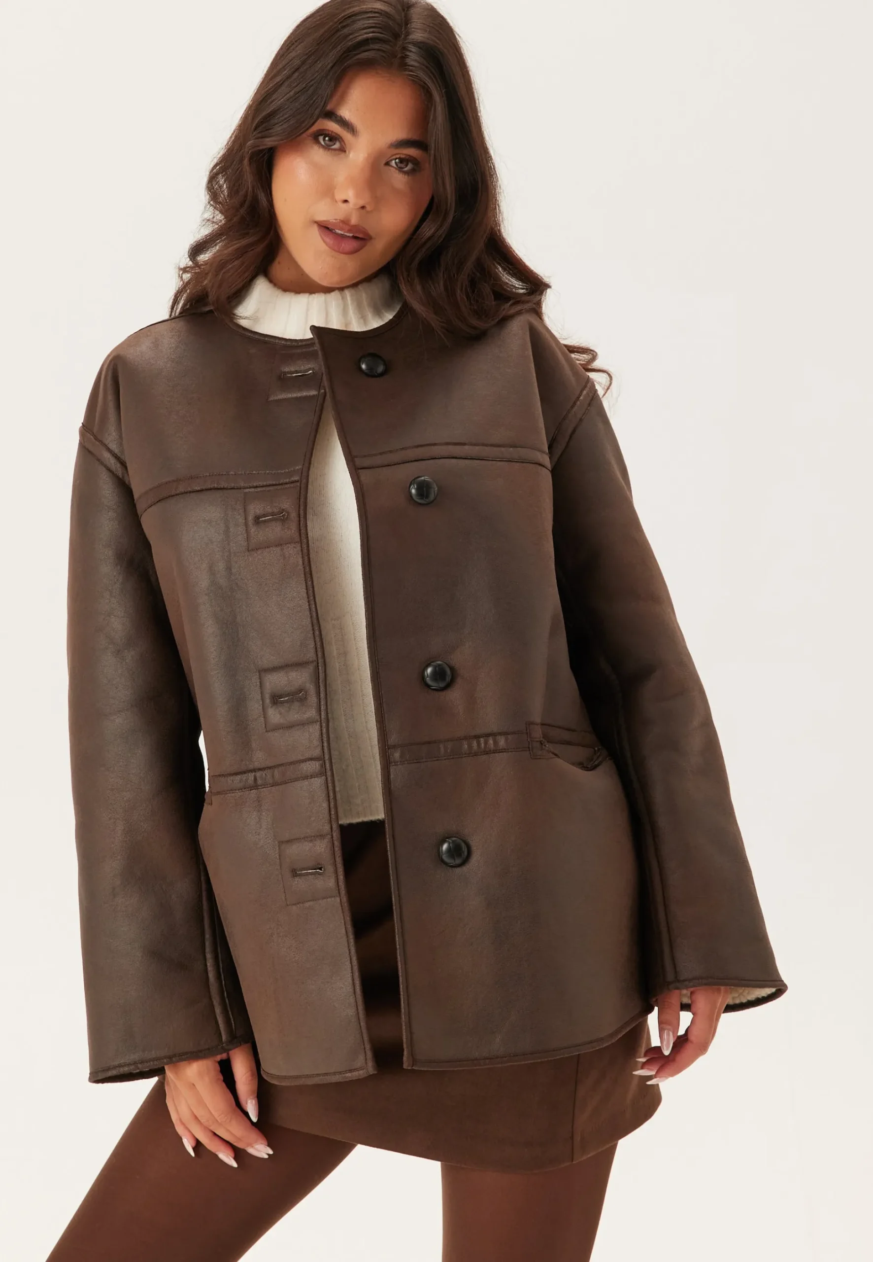 Pcjulie Reversible Teddy Coat
