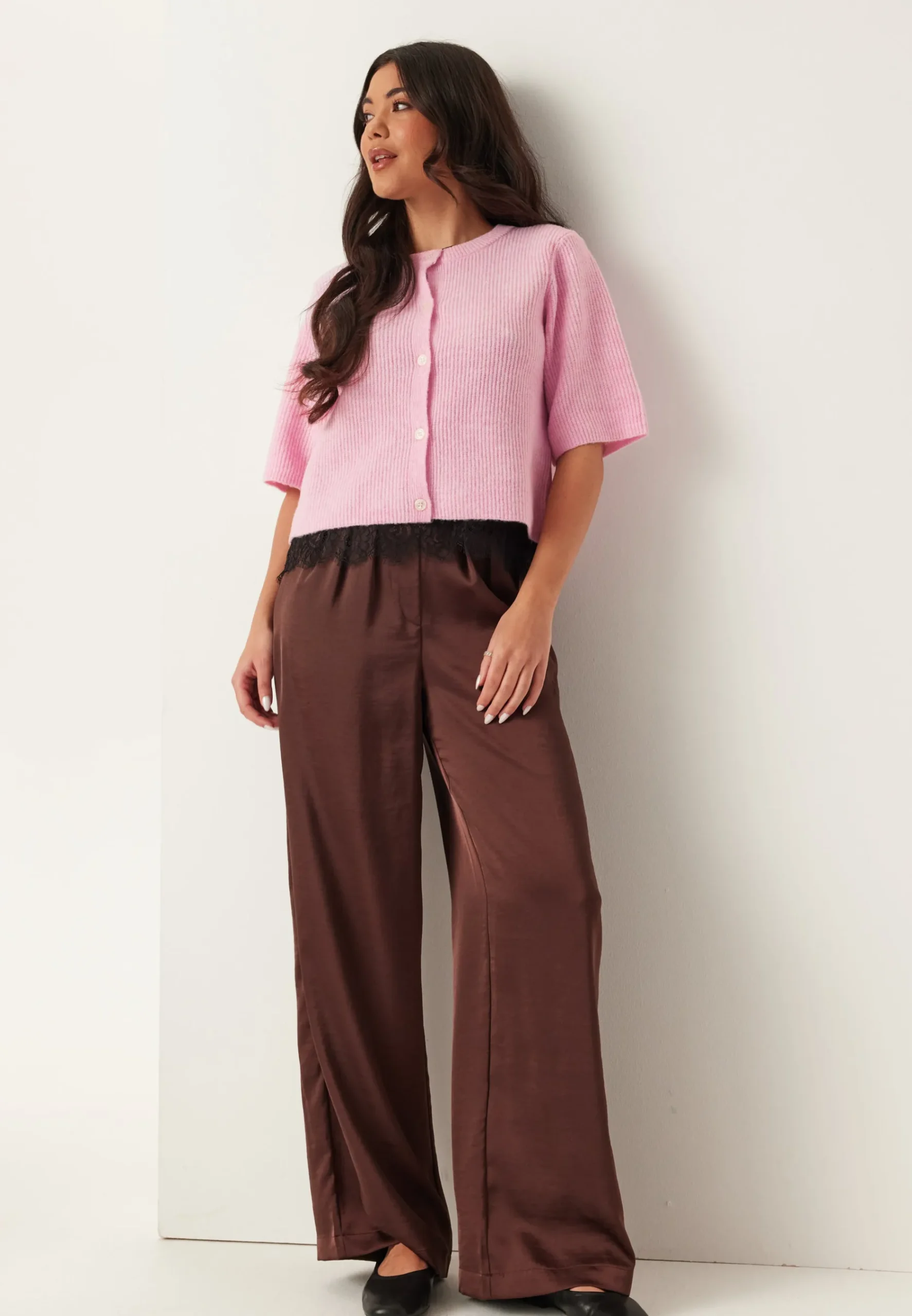 Pcsilly Ss O-neck Knit Cardiga