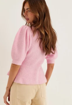 Pcsilly Ss Puff Knit Cardigan