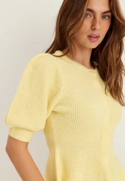 Pcsilly Ss Puff Knit Cardigan