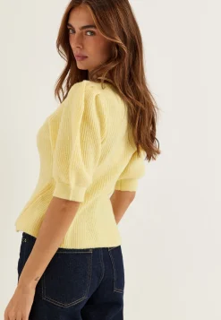 Pcsilly Ss Puff Knit Cardigan