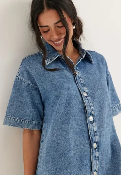 Pcsky Ss A-shape Denim Dress NOOS